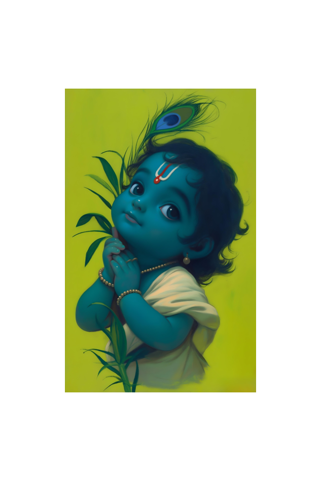 Adorable Baby Krishna Photo Frame | Perfect Gift for Krishna Devotees | 300 GSM Glossy Finish