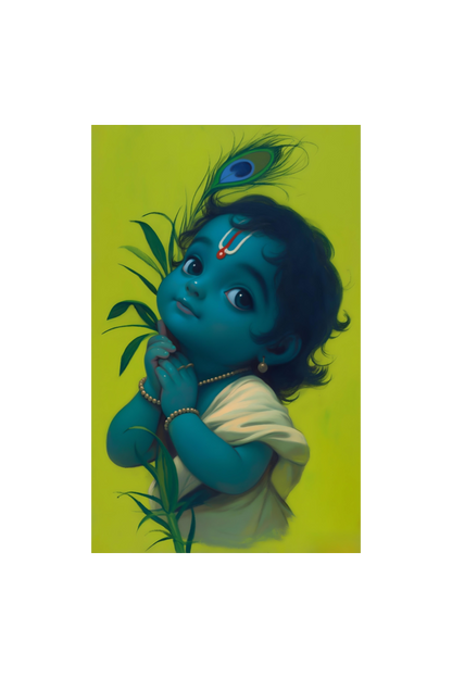 Adorable Bal Gopal Photo Frame | Laddu gopal | Baby Krishna| Perfect Gift for Krishna Devotees | 300 GSM Glossy Finish