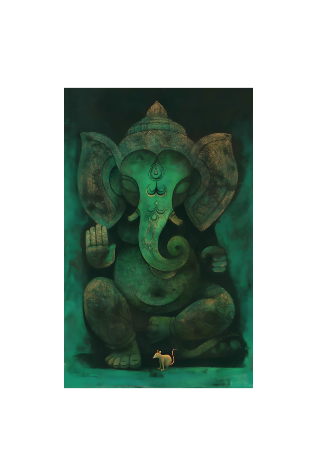 Divine A4 Framed Poster of Lord Ganesha – Sacred Art for Spiritual Decor