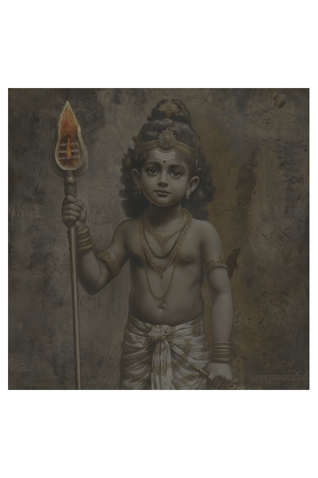 Lord Muruga Digital Art | Perfect Gift Framed Poster Photo Frame | 300 GSM Glossy Finish