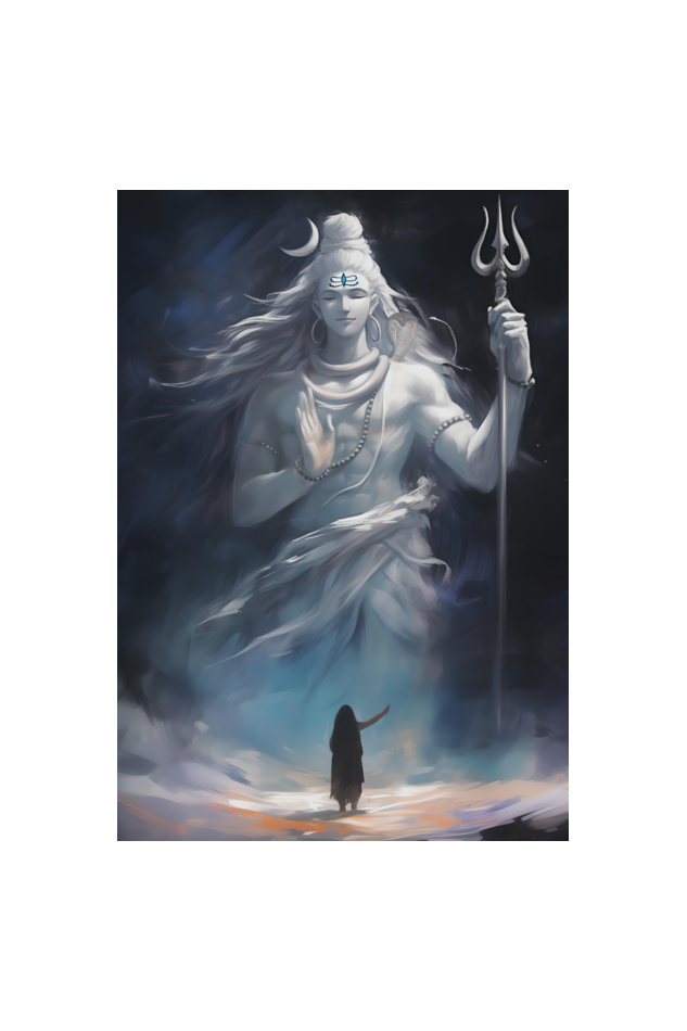 Lord Shiva Blessing Devotee Art | Perfect Gift Framed Poster Photo Frame | 300 GSM Glossy Finish