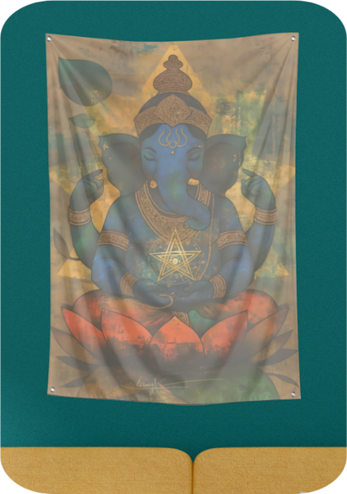Meditative Ganesha Tapestry (35 x 45 Inches) – Soft, Lightweight & Perfect Gift for Devotees