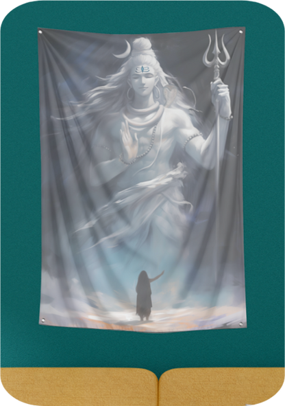 Divine Shiva Blessing Tapestry (35 x 45 Inches) – Soft, Lightweight & Perfect Gift for Shiva Devotees