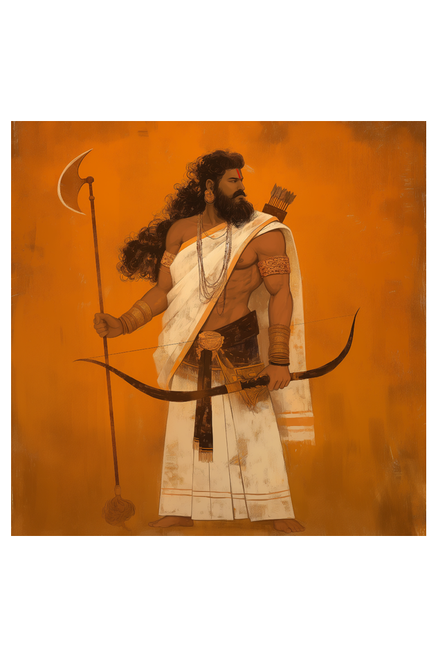 Powerful Parshuram Art Poster – 300 GSM Art Board | Perfect Gift for Devotees | Fade-Proof Spiritual Wall Art