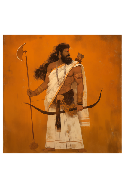 Powerful Parshuram Art Poster – 300 GSM Art Board | Perfect Gift for Devotees | Fade-Proof Spiritual Wall Art