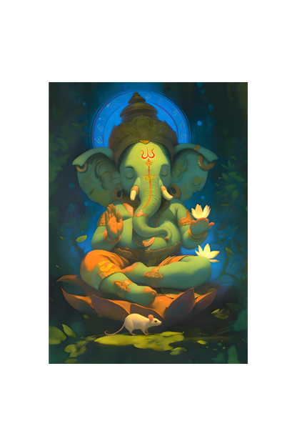 Ganpati Photo Frame for Wall | Ganesh Ji Frame Photo | Ganesh Painting with Frame | 300 GSM Glossy Finish | Perfect Gift for Ganesh Devotees