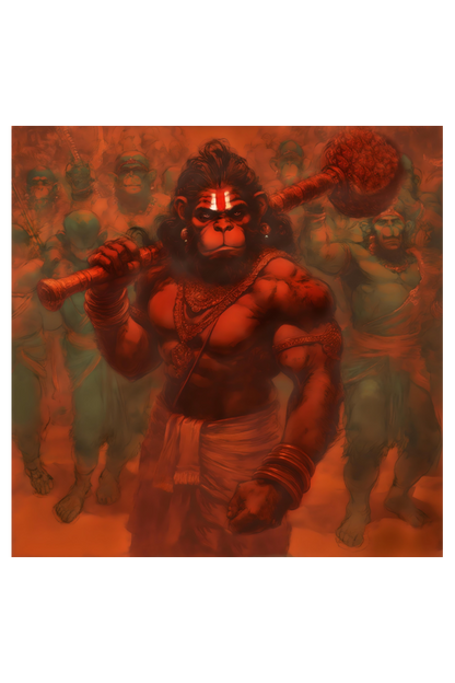 Divine Hanuman Wall Decor Poster | Powerful Anjaneya Art - Perfect Gift for Devotees