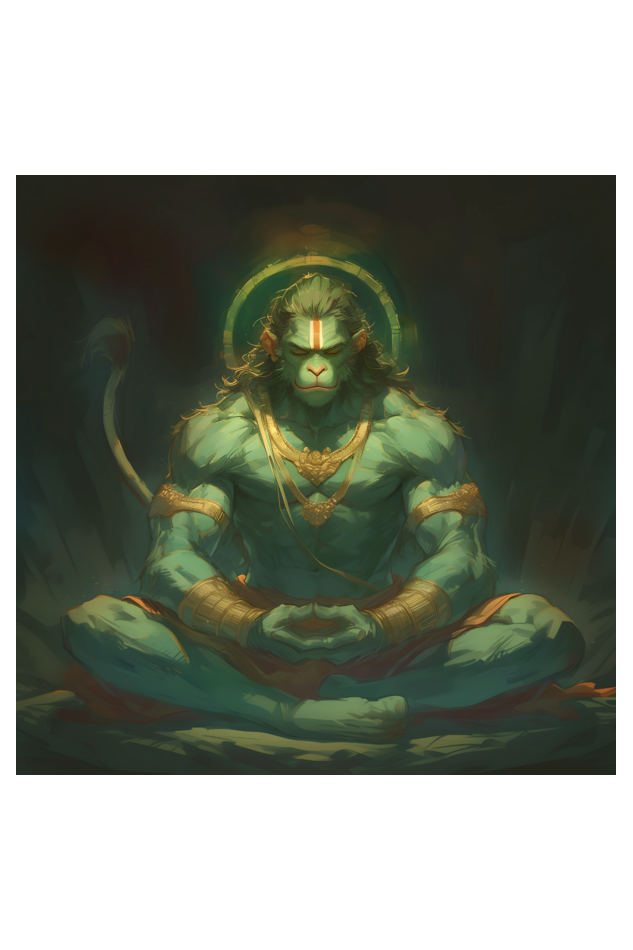 Hanuman Meditating Poster – Divine Wall Art | Gift for Hanuman Devotees