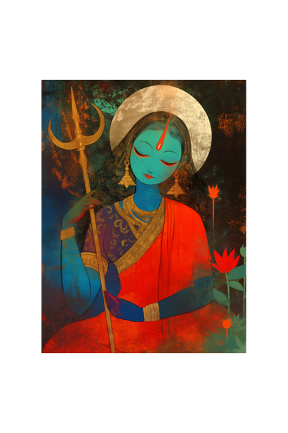 Devi Photo Frame | Best Devi Photo Frame Online | Divine Wall Decor for Pooja Room | 300 GSM Glossy Finish