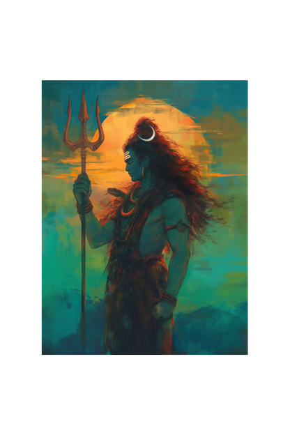 Lord Shiva Photo Frame | Divine Shiva Art for Home Decor | Perfect Gift for Shiva Devotees | 300 GSM Glossy Finish