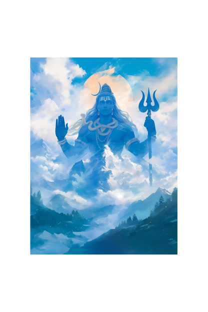 Shiva in Kailash Art Photo Frame | Divine Lord Shiva Wall Art | Perfect Hindu Decor for Pooja Room
