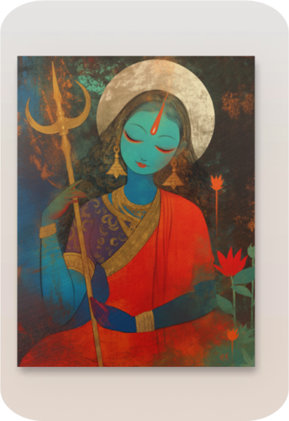 Divine Devi Art Poster – Spiritual Wall Decor and Perfect Gift for Devotees