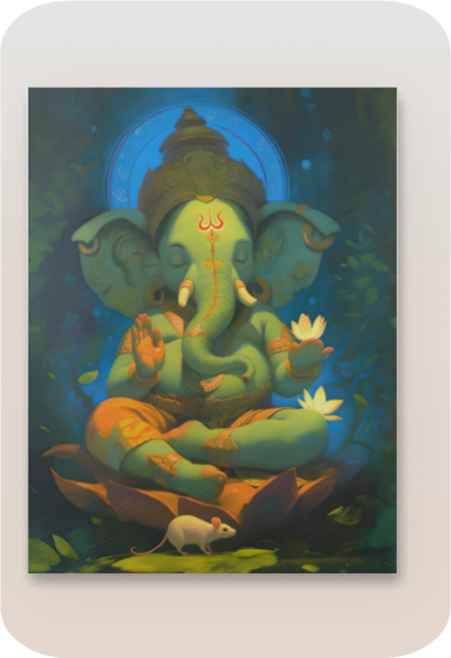 Divine Ganesh Metal Poster – Spiritual Wall Decor and Perfect Gift for Devotees