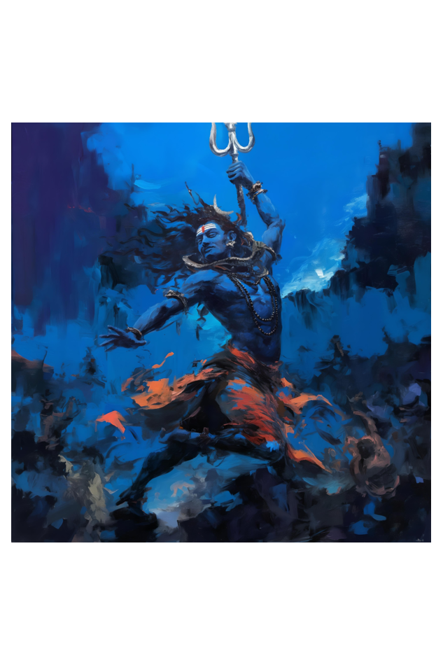 Shiva Tandava Wall Art Poster – Perfect Gift for Devotees (14x14 Inch)