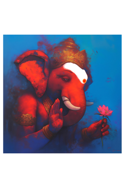 Lord Ganesha wall Poster – 300 GSM Wall Art for Wisdom & Prosperity | Vastu-Positive Decor