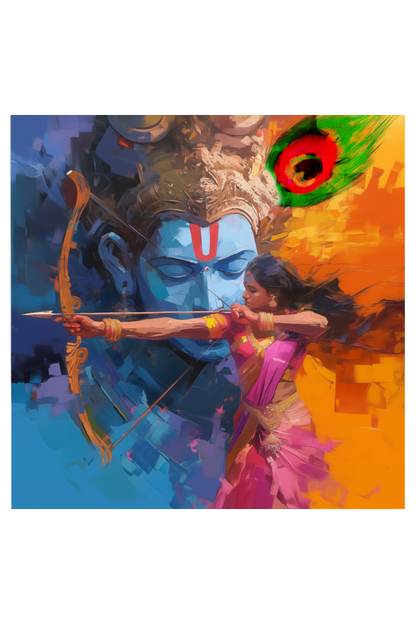 Lord Krishna with Satyabhama Photo Frame | Divine Couple Art | Perfect Gift for Krishna Devotees