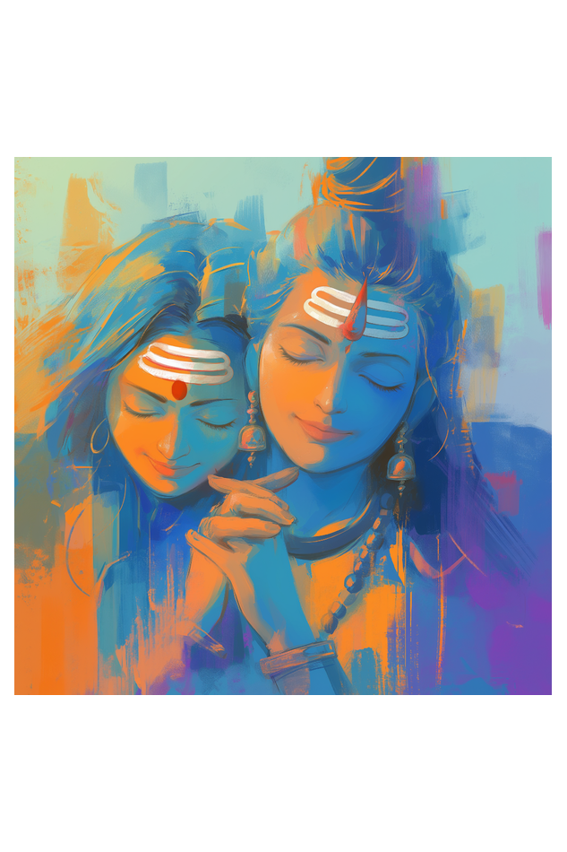 Shiva Parvati Photo Frame | 14x14 Inches | Divine Couple Wall Art for Home