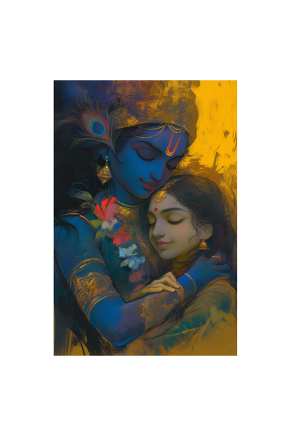 Radha Krishna Art 16x24 Inch Photo Frame | Perfect Marriage Gift | Divine Love Wall Decor
