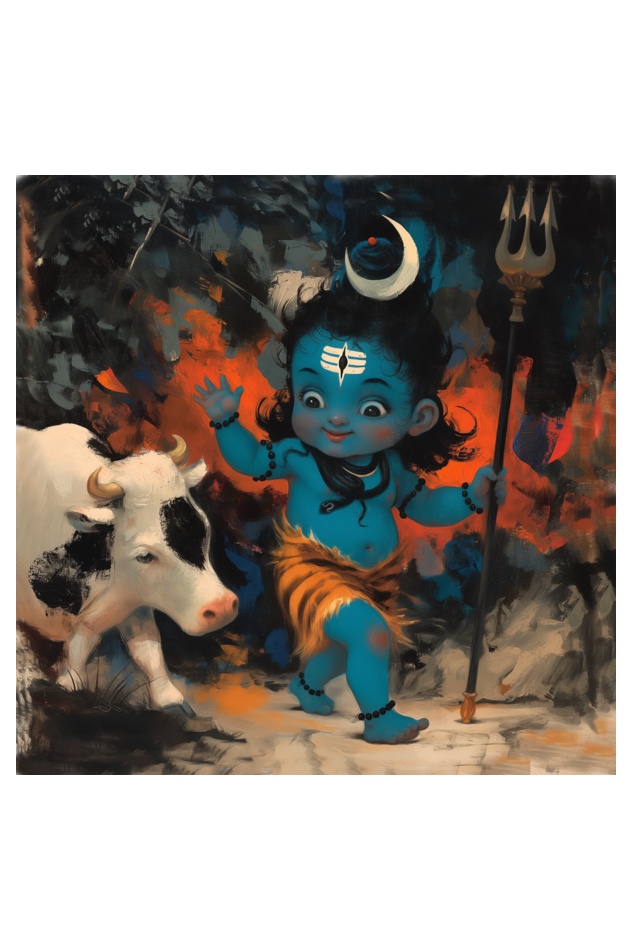 Bala Shiva Photo Frame | 14x14 Inch Divine Wall Art | Perfect Gift for Devotees and Spiritual Spaces