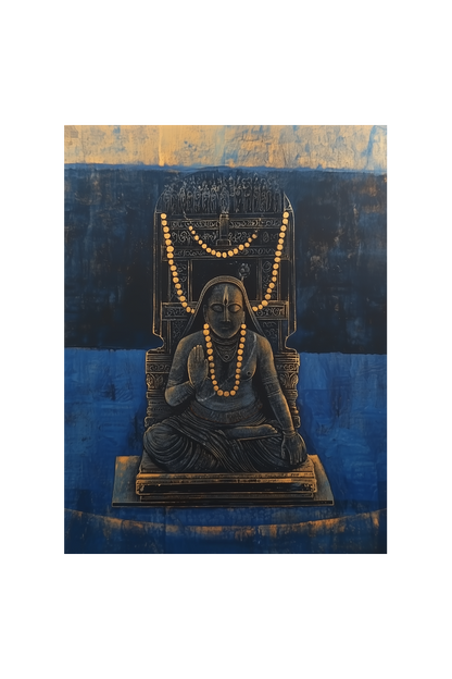 Raghavendra Swamy Photo Frame | 18x24 Inch Glossy Print Frame | Divine Wall Decor for Pooja Rooms and Spiritual Gifts
