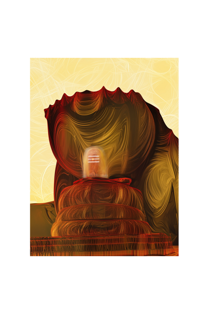 Lepakshi Nagalinga Abstract Art | 18x24 Inch Glossy Print Wall Decor | Spiritual Art for Home and Pooja Rooms