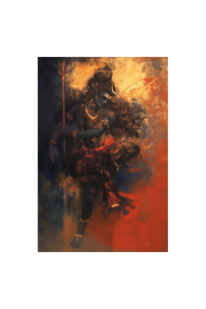 Samba Sada Shiva Photo Frame | 16x24 Inch Divine Wall Art | Glossy Print Protection