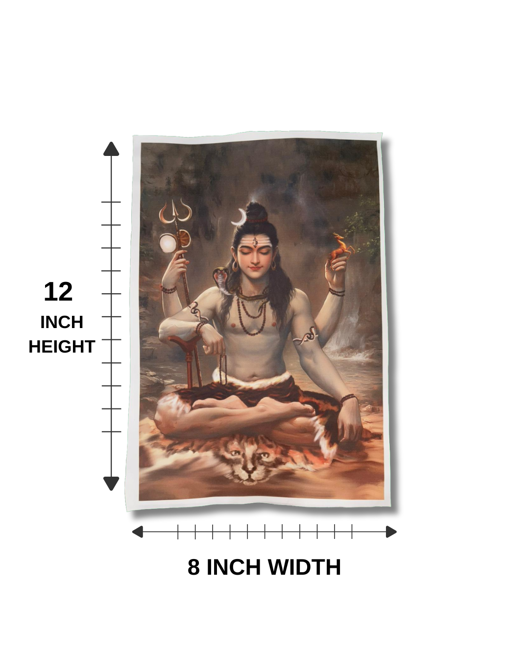 Lord Shiva Canvas Print Roll (Unframed) – Mahadeva Wall Art for Home Temple, Meditation Room & Spiritual Décor