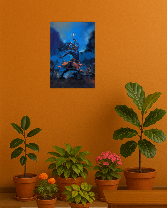 Shiva Tandav Poster – Nataraja Cosmic Dance Wall Art | 300 GSM Powerful Spiritual Print