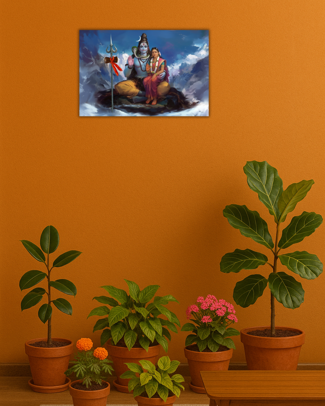 Shiva Parvathi Poster – 300 GSM Divine Wall Art for Love, Balance, and Harmony | Vastu Positive Decor