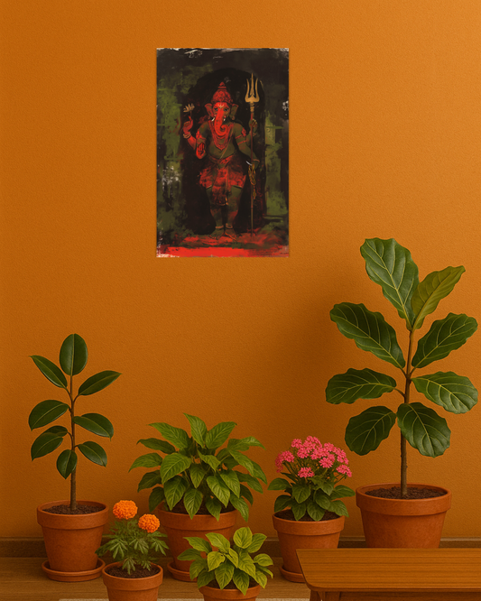 Lord Ganesha Poster – 300 GSM Spiritual Wall Art for Wisdom and Prosperity | Vastu Positive Decor