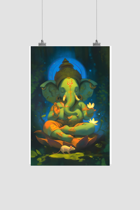 Premium A4 Ganesha Art Poster – 300 GSM Art Board | Perfect Gift for Ganesha Devotees | Fade-Proof Wall Art