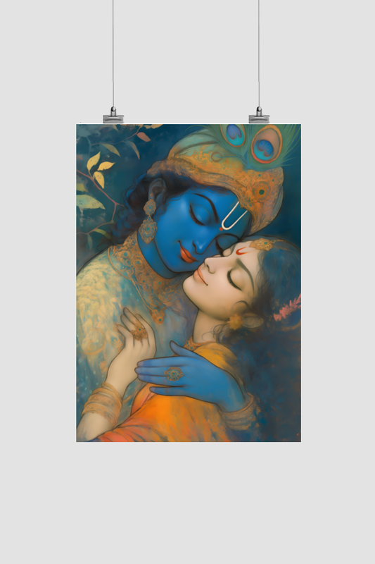 Radha Krishna A4 Poster – Divine Wall Decor | Perfect Gift for Marriage and Devotees