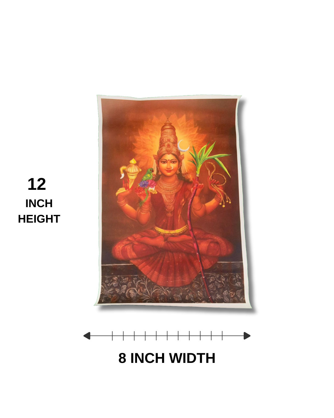 Lalitha Tripura Sundari Canvas Print Roll (Unframed) – Kanchi Kamakshi Devi Wall Art for Home Temple, Meditation & Spiritual Décor