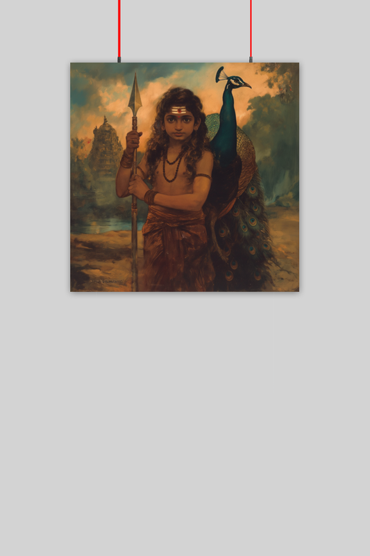 Lord Murugan Wall Decor Poster – Perfect Gift for Devotees (14x14 Inch)