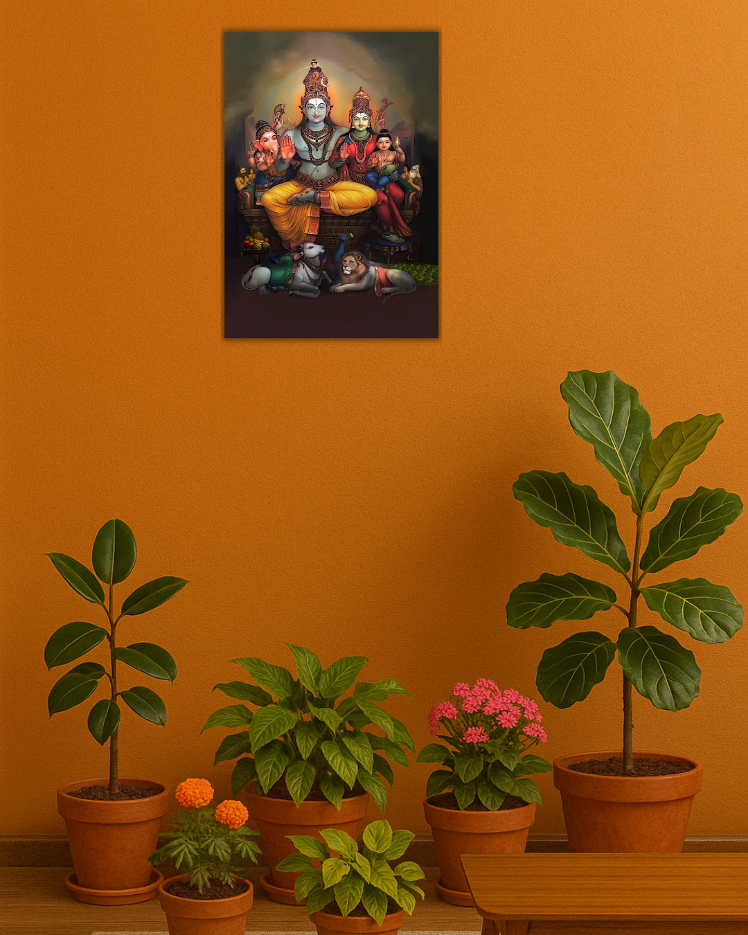 Shiva Parivar Poster – 300 GSM Divine Family Wall Art for Peace and Prosperity | Vastu Positive Decor
