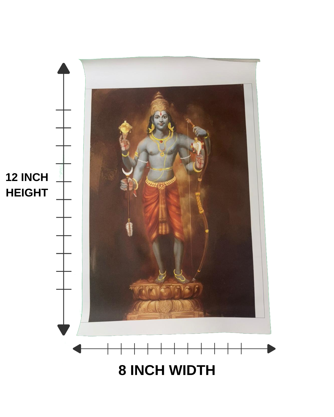 Sri Rama Canvas Print Roll (Unframed) – Lord Rama Wall Art for Home Temple, Study Room & Spiritual Décor