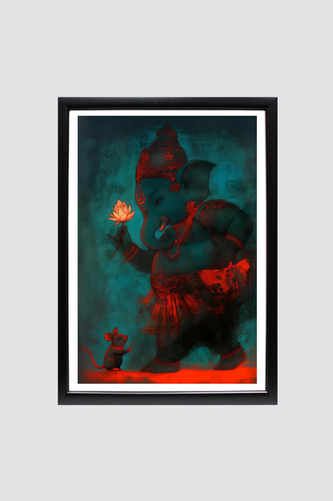 Ganesh Decor Frame | Ganesh Ji Frame Photo | Ganpati Bappa Frame | Perfect Gift for Devotees | 300 GSM Glossy Finish