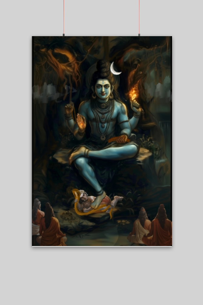 Dakshinamurthy Poster | Lord Shiva as the Supreme Guru | Spiritual Wall Decor for Wisdom & Vastu Harmony