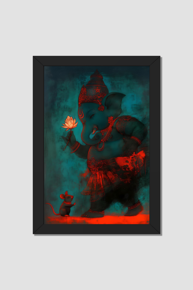 Ganesh Decor Frame | Ganesh Ji Frame Photo | Ganpati Bappa Frame | Perfect Gift for Devotees | 300 GSM Glossy Finish