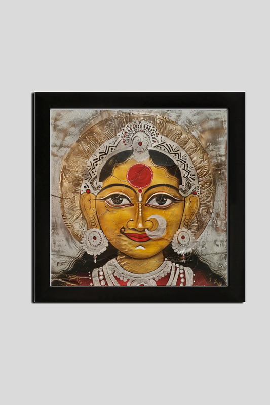 Divine Digital Art of Kanakadurga Devi - 12x12 Inch Framed Poster