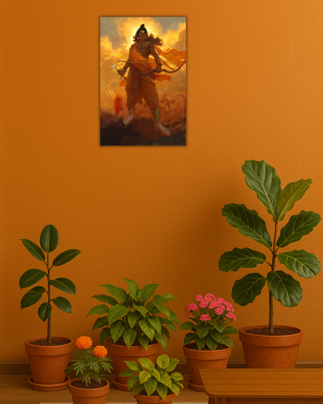 Lord Sri Rama with Lakshmana and Hanuman Poster – 300 GSM Devotional Wall Art for Dharma and Protection