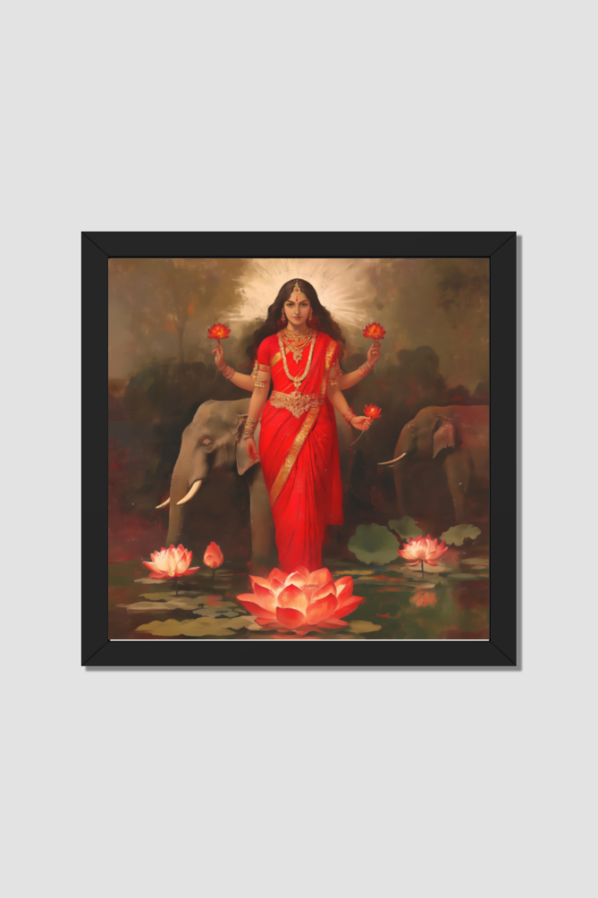 Goddess Lakshmi with Divine Aura Photo Frame | Perfect Wall Décor & Gift for Lakshmi Devotees