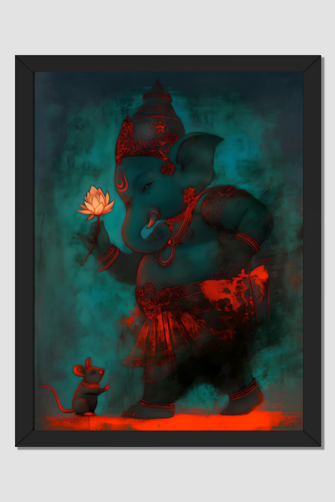 Ganesh Decor Frame | Ganesh Ji Frame Photo | Ganpati Bappa Frame | Perfect Gift for Devotees | 300 GSM Glossy Finish