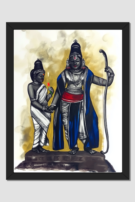 Sita Rama Photo Frame | Divine Wall Art for Pooja Rooms and Spiritual Home Decor