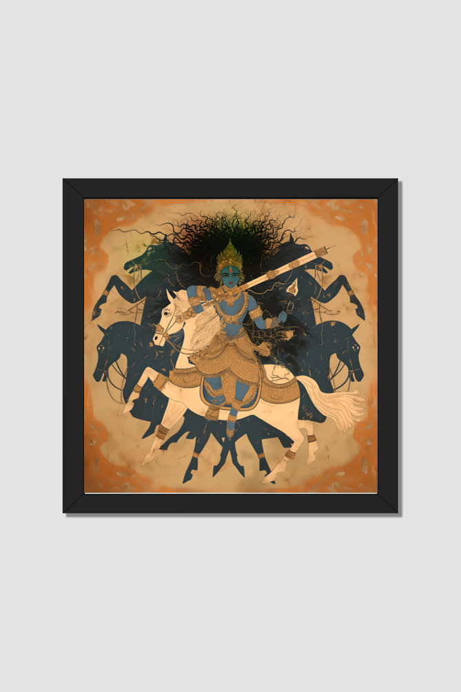 Modern Hindu Art Photo Frame for Living Room | Contemporary Indian Wall Decor