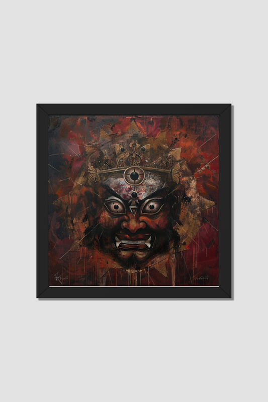 Lord Kala Bhairava Photo Frame | 14x14 Inch | Divine Protection and Strength