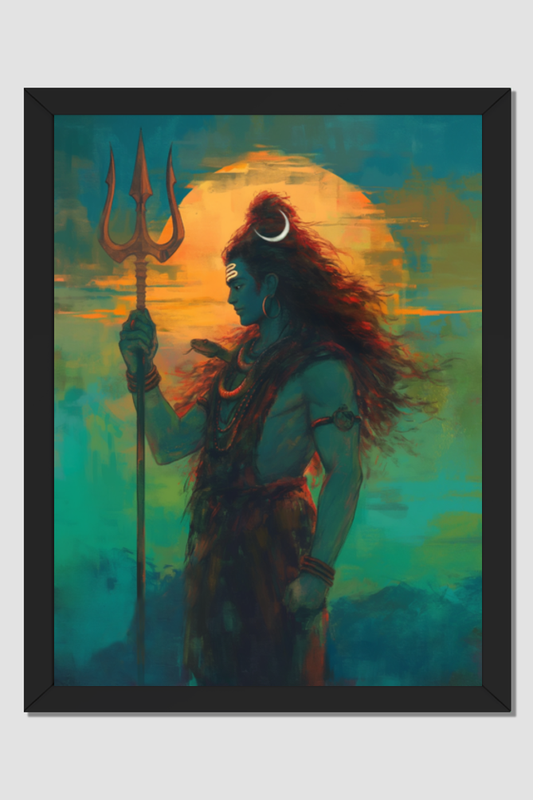 Lord Shiva Photo Frame | Divine Shiva Art for Home Decor | Perfect Gift for Shiva Devotees | 300 GSM Glossy Finish