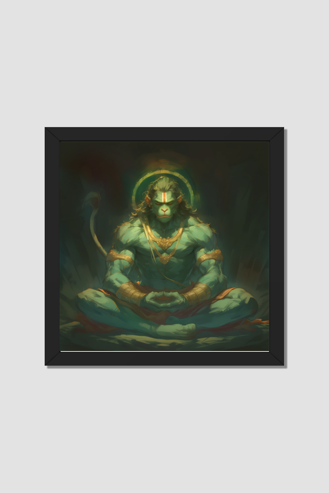 Hanuman Meditating Photo Frame | Perfect Gift for Hanuman Devotees | Available Online | 300 GSM Glossy Finish