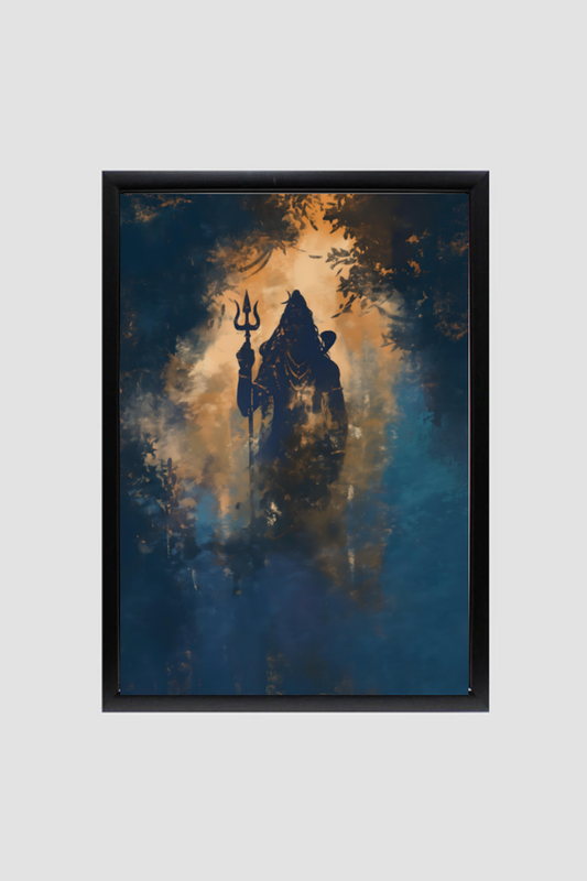 Lord Shiva Silhouette Art | Perfect Gift Framed Poster Photo Frame | 300 GSM Glossy Finish