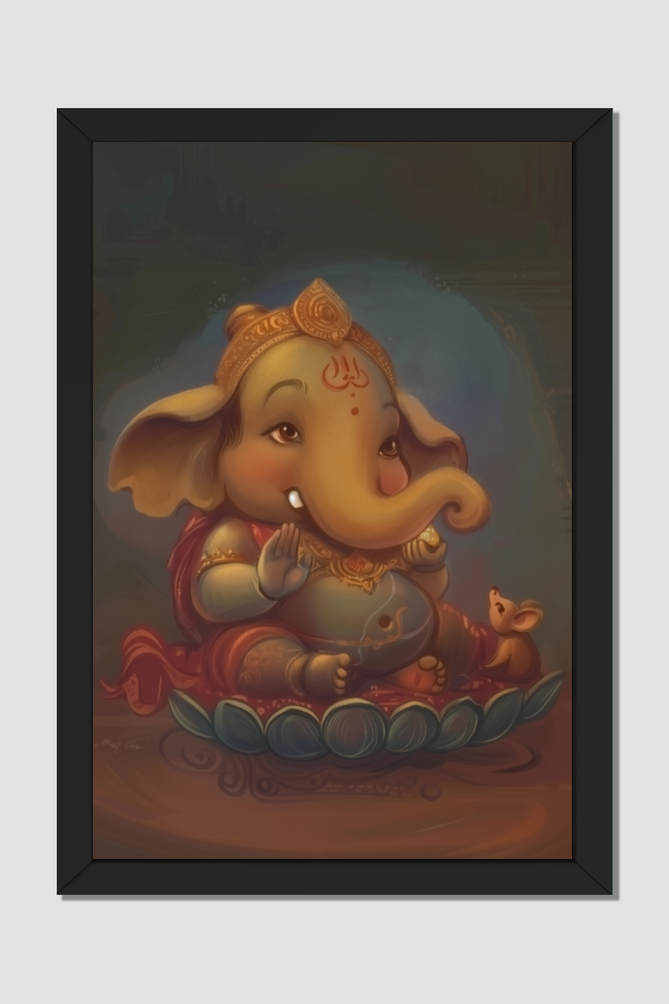 Bala Ganesha Holding Modak Photo Frame – Adorable Divine Energy for Yo ...